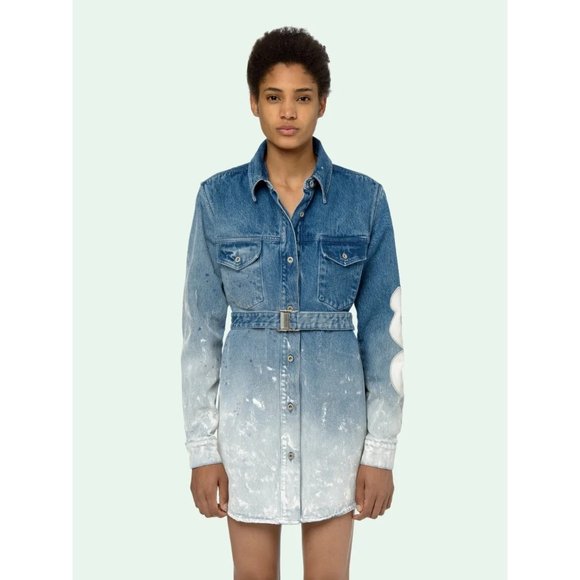 Off-White Shaped Jeans Dress in Blue - Picture 2 of 5